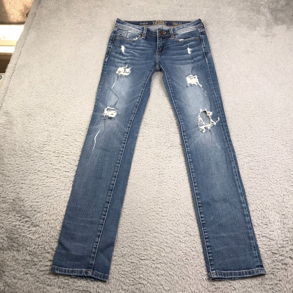 Buckle Black Jeans Mens 24 (28x31) Fit No 53 Distressed Straight Stretch